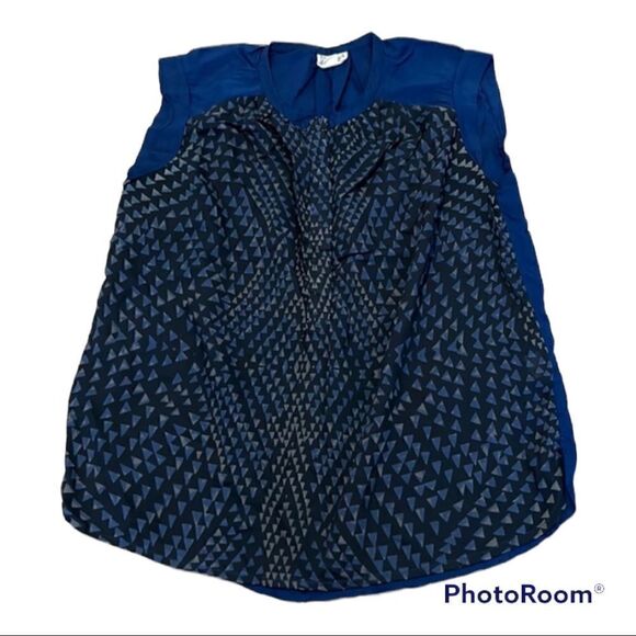 Converse one star sleeveless blue black & white print front solid blue back GUC - Picture 1 of 9